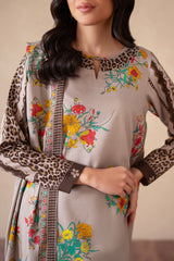 3-PC Printed Staple Shirt with Shawl and Trouser CPM-4-S46A