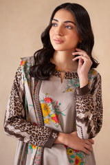 3-PC Printed Staple Shirt with Shawl and Trouser CPM-4-S46A