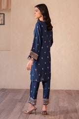 2-PC Embroidered Karandi Shirt with Trouser CNP-4-S40-04 ZINQ BLUE