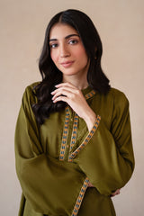 2-PC Embroidered Raw-Silk Shirt with Trouser CNP-4-S29