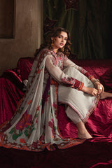 3-pc Unstitched Embroidered Printed Chiffon Collection VSL6-01