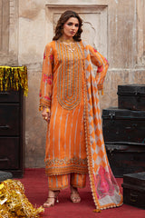 3-pc Unstitched Embroidered Printed Chiffon Collection VSL6-08