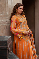 3-pc Unstitched Embroidered Printed Chiffon Collection VSL6-08