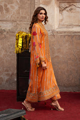 3-pc Unstitched Embroidered Printed Chiffon Collection VSL6-08