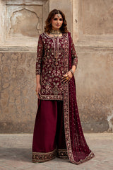 3-PC Embroidered Chiffon Suit CMA-6-211