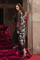 3-pc Unstitched Embroidered Printed Chiffon Collection VSL6-02