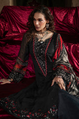 3-pc Unstitched Embroidered Printed Chiffon Collection VSL6-02