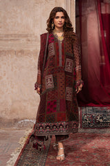 3-pc Unstitched Embroidered Printed Chiffon Collection VSL6-03