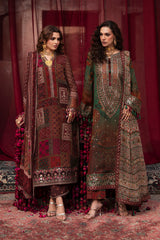 3-pc Unstitched Embroidered Printed Chiffon Collection VSL6-03