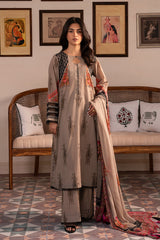 3-PC Unstitched Printed Lawn Shirt with Chiffon Dupatta and Trouser CP4-23