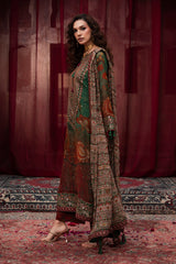 3-pc Unstitched Embroidered Printed Chiffon Collection VSL6-04