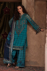 3-pc Unstitched Embroidered Printed Chiffon Collection VSL6-05