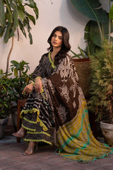 3-PC Unstitched Printed Lawn Shirt with Chiffon Dupatta and Trouser CP4-28