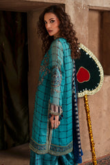 3-pc Unstitched Embroidered Printed Chiffon Collection VSL6-05