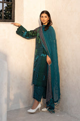 3-PC Unstitched Printed Lawn Shirt with Chiffon Dupatta and Trouser CP4-15