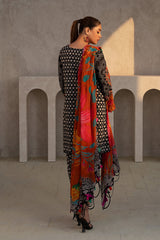 3-PC Unstitched Printed Lawn Shirt with Chiffon Dupatta and Trouser CP4-25