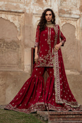 3-PC Embroidered Chiffon Suit  CMA-6-226