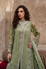 3-pc Unstitched Embroidered Printed Chiffon Collection VSL6-06