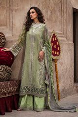 3-pc Unstitched Embroidered Printed Chiffon Collection VSL6-06