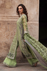 3-pc Unstitched Embroidered Printed Chiffon Collection VSL6-06