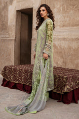 3-pc Unstitched Embroidered Printed Chiffon Collection VSL6-06