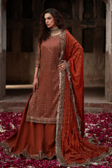 3-PC Embroidered Chiffon Suit  CMA-6-222