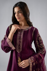 3-PC Embroidered Raw-Silk CMA-6-247