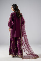 3-PC Embroidered Raw-Silk CMA-6-247