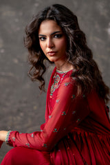 3-PC Stitched Embroidered Raw Silk CMA-6-401