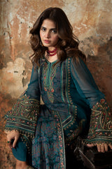 3-pc Unstitched Embroidered Printed Chiffon Collection VSL6-07