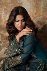 3-pc Unstitched Embroidered Printed Chiffon Collection VSL6-07
