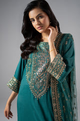 3-PC Embroidered Raw-Silk CMA-6-245