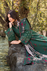 3-PC Unstitched Embroidered Linen Collection CCW7-14
