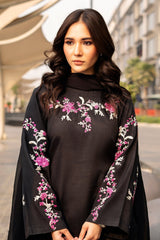 3-PC Embroidered Raw-Silk Suit CNP-5-096