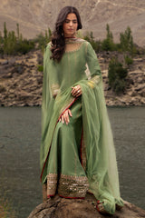 3-PC Stitched Embroidered Raw Silk CMA-6-475