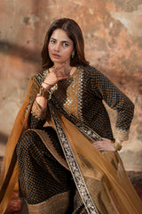 3-PC Embroidered Raw-Silk Suit CMA-6-202