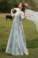 3-PC Stitched Embroidered  Poly Net CMA-6-540