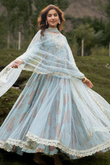 3-PC Stitched Embroidered  Poly Net CMA-6-540