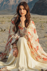 3 Pcs Stitched Raw Silk Pishwas CMA-6-430-OFF WHITE