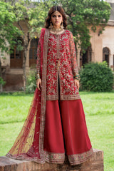 3-PC Embroidered  Raw Silk CMA-6-438