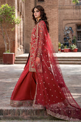 3-PC Embroidered  Raw Silk CMA-6-438