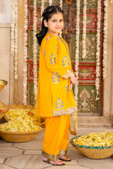 3-PC Embroidered Raw-Silk Suit CKP-6-374