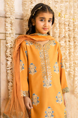 3-PC Embroidered Raw-Silk Suit  CKP-6-375
