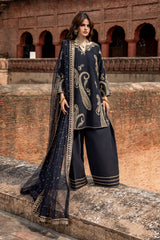 3-PC Embroidered Raw  Silk CMA-6-411