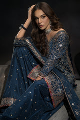 3-PC Embroidered Raw-Silk Suit CMA-4-118