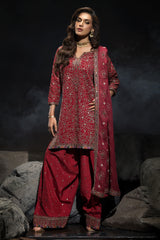 3-PC Embroidered Raw-Silk Suit CMA-4-117