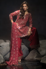 3-PC Embroidered Raw-Silk Suit CMA-4-117