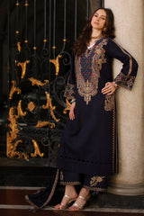 3-pc Unstitched Embroidered Dyed Leather Shirt PSW5-16