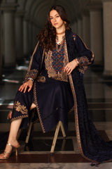 3-pc Unstitched Embroidered Dyed Leather Shirt PSW5-16