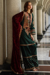 3-pc Unstitched Embroidered Dyed Leather Shirt PSW5-17